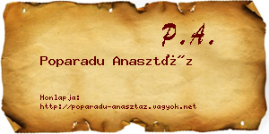 Poparadu Anasztáz névjegykártya